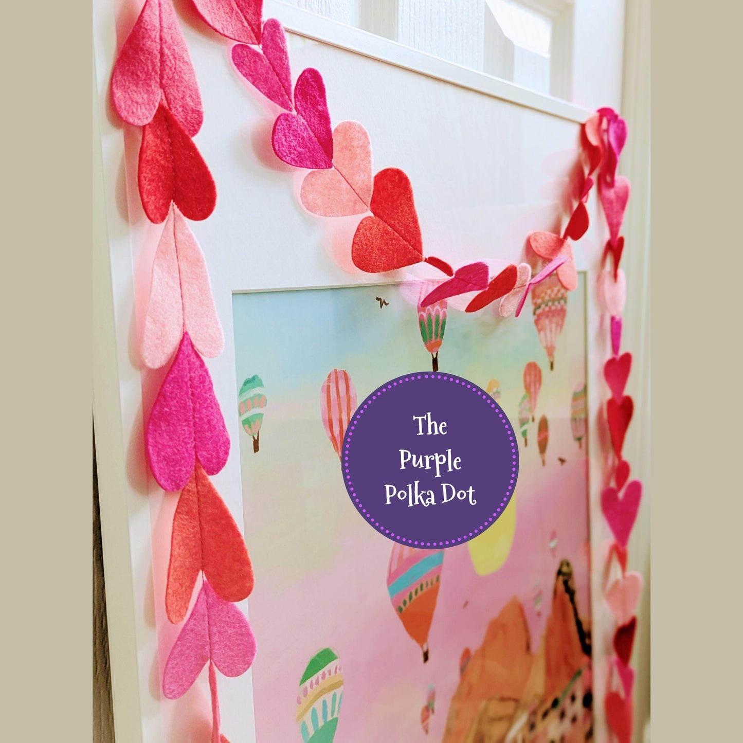 Heart felt garland (pink)