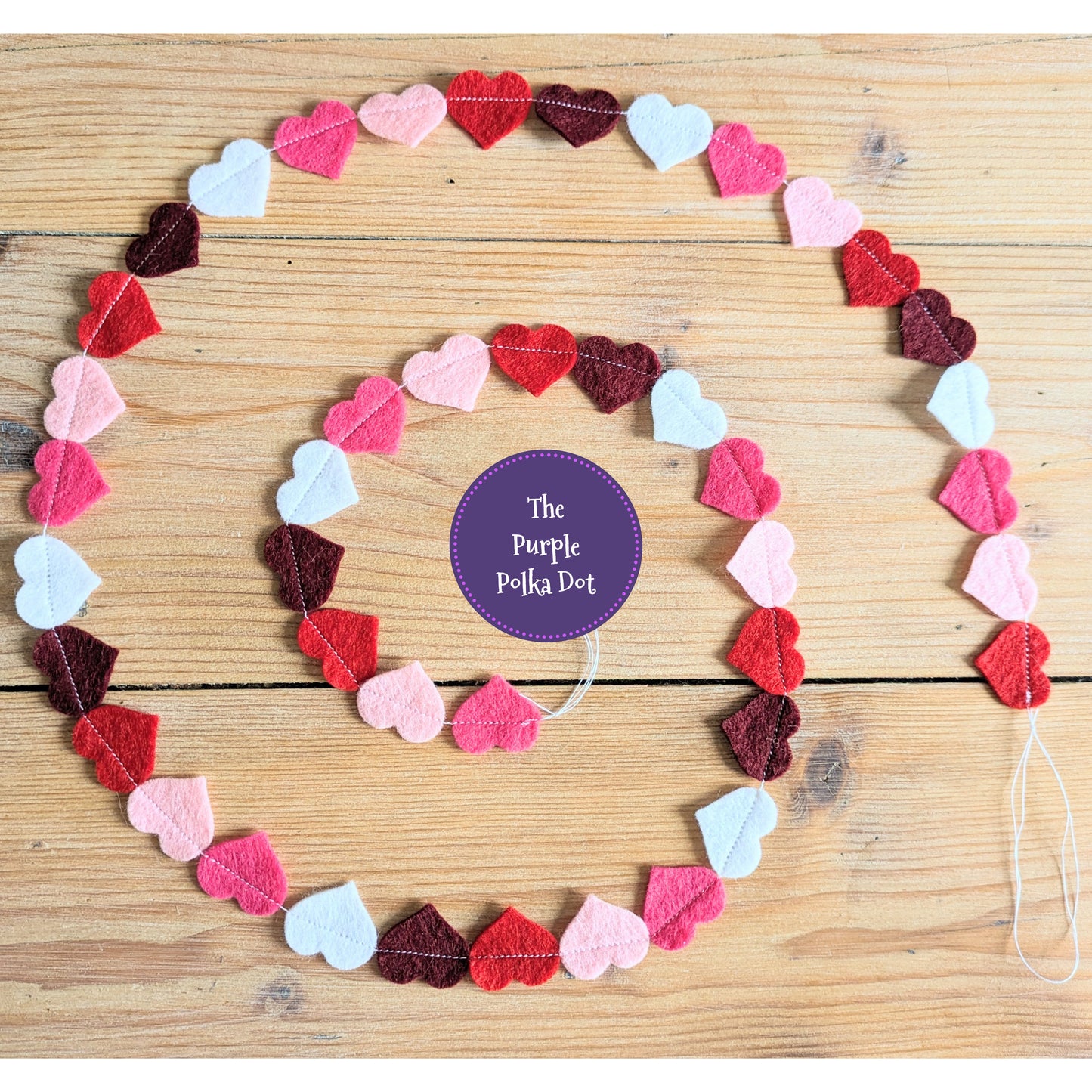 Felt heart garland mini bunting banner