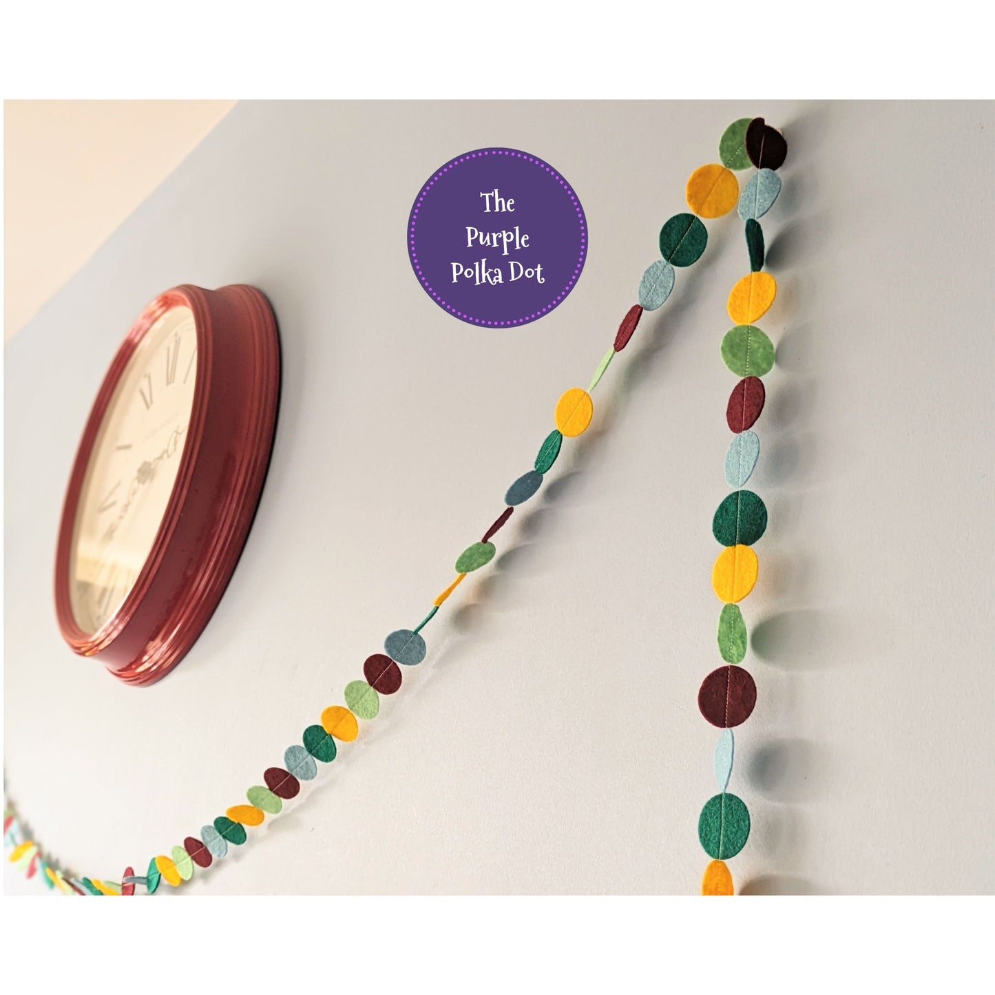 Emma Bridgewater Polka Dot inspired felt circle garland
