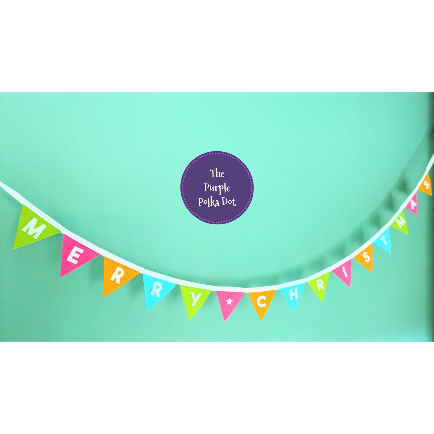 Merry Christmas felt festive bunting in bright colours
