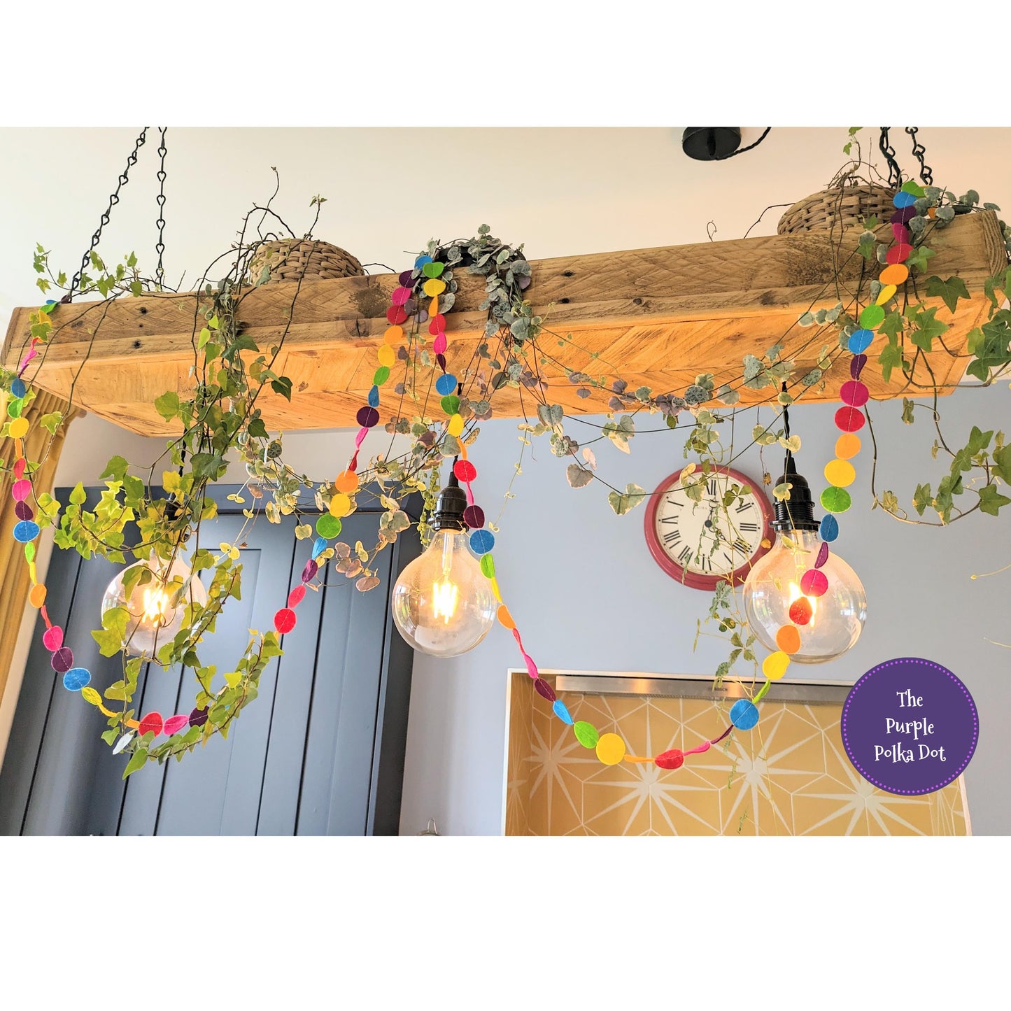 Custom personalised felt circle garlands banners bunting