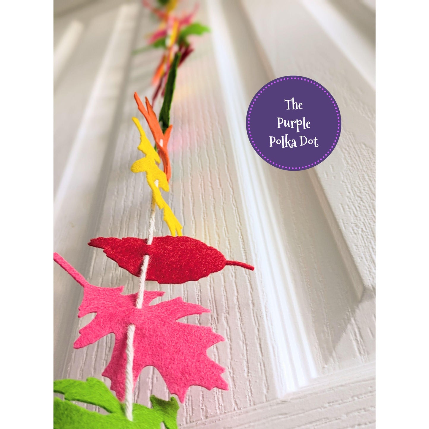 Autumn felt bright leaves garland