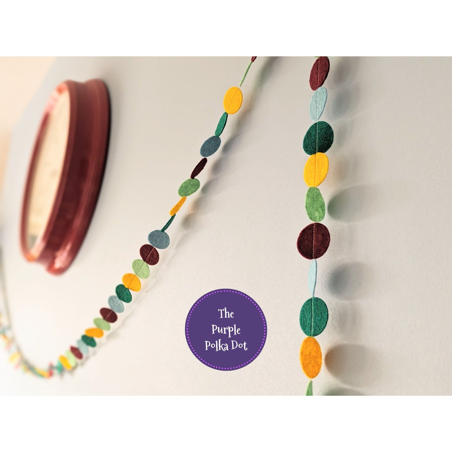 Emma Bridgewater Polka Dot inspired felt circle garland