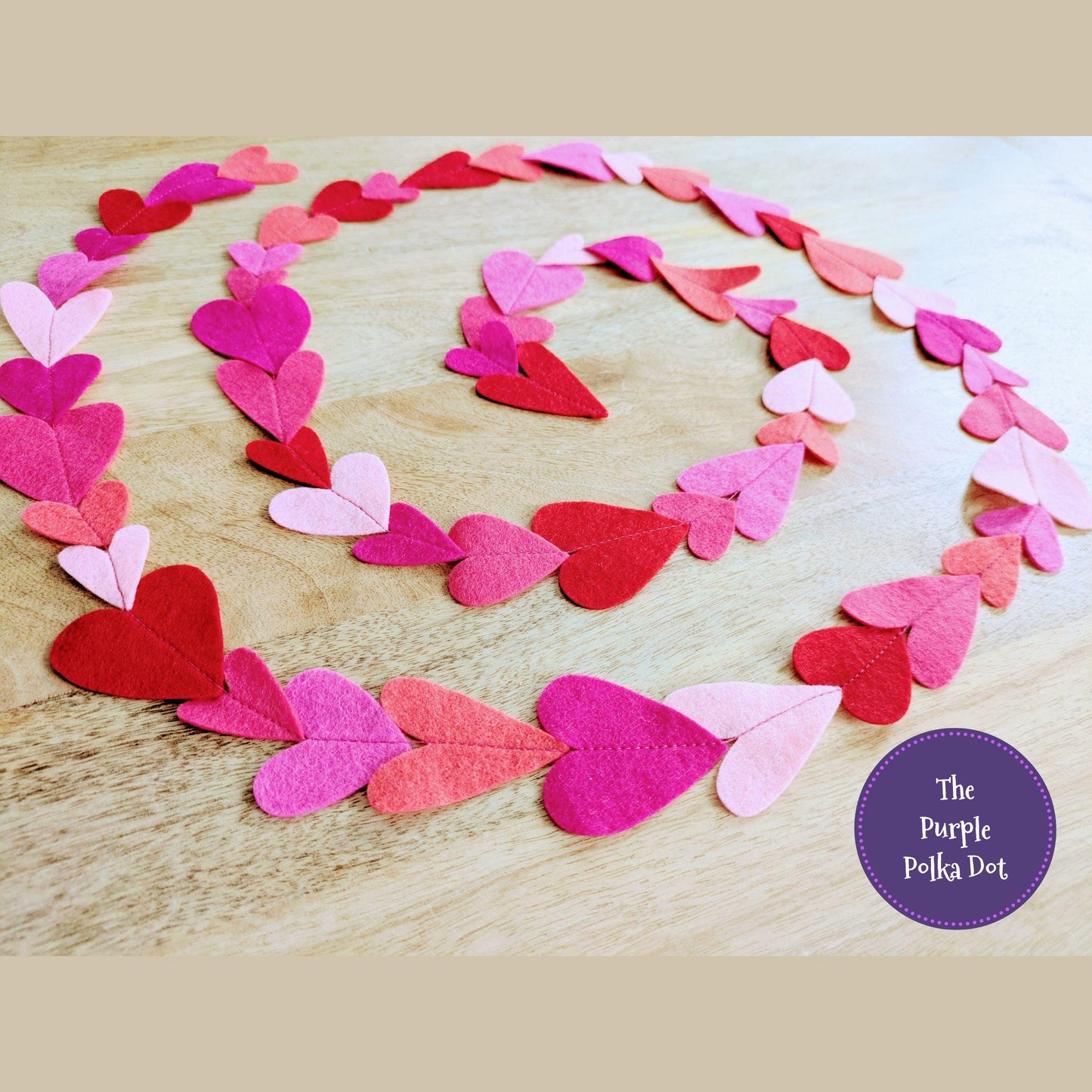 Heart felt garland (pink)