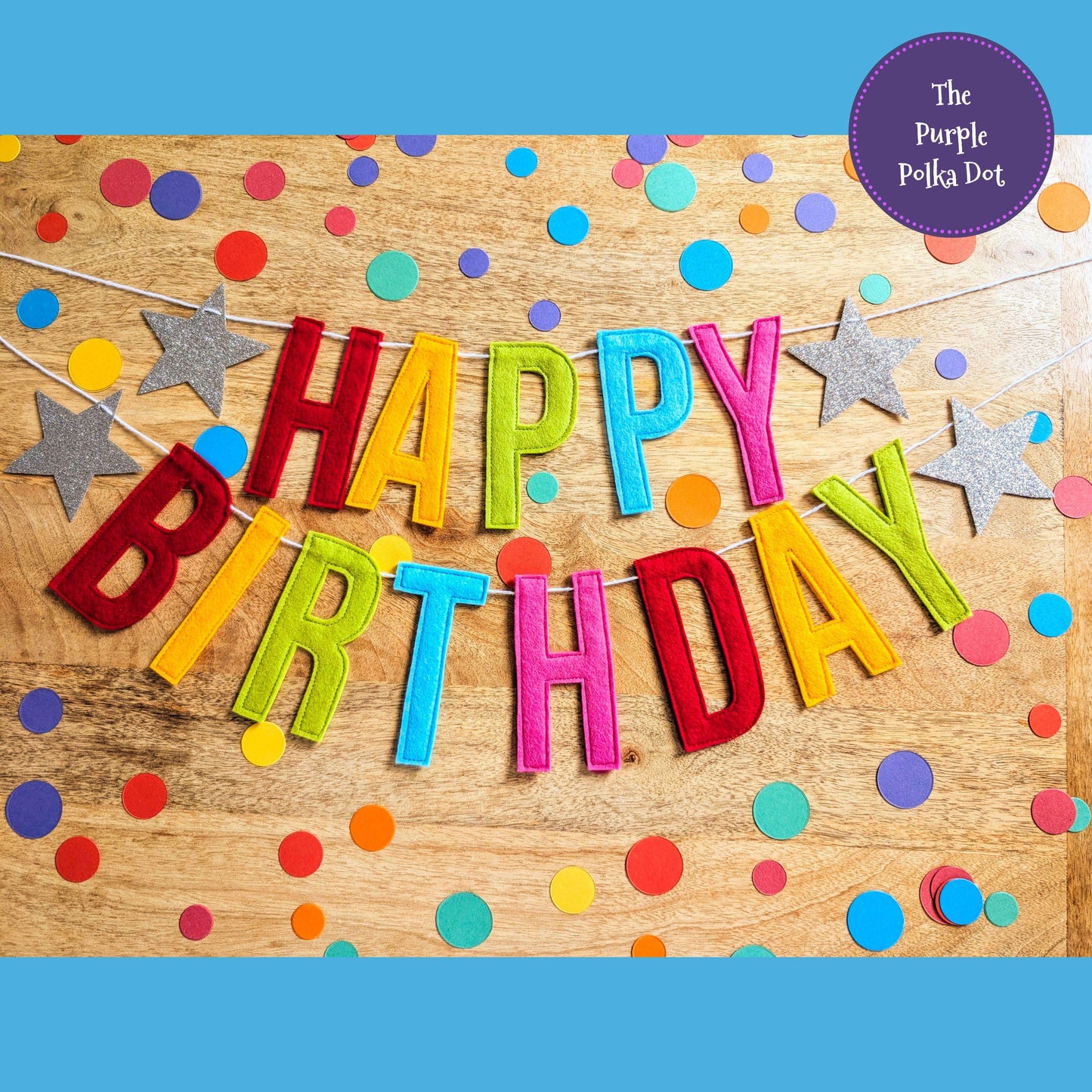 Felt happy birthday garland, rainbow birthday banner, colourful party bunting, reusable party decor, cake smash photo prop, eco party decor