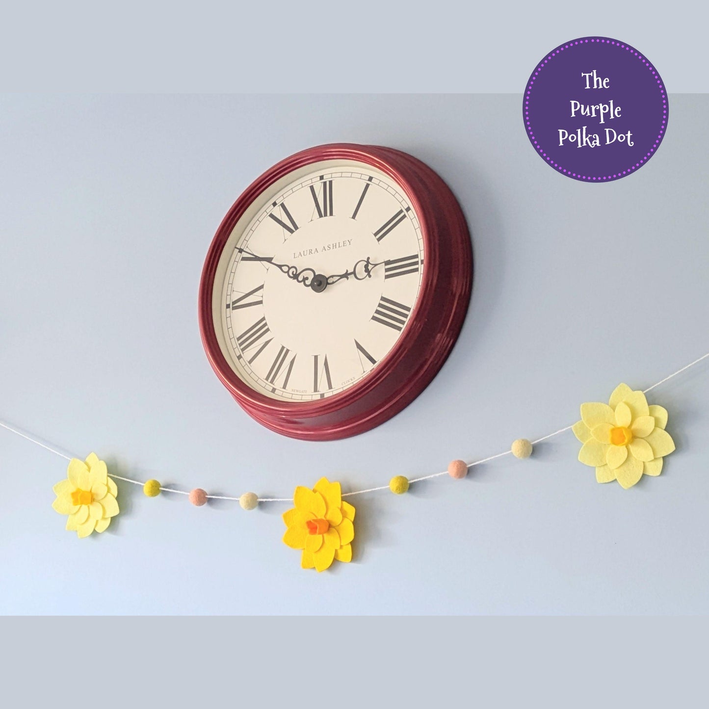Spring Easter felt daffodil flower garland