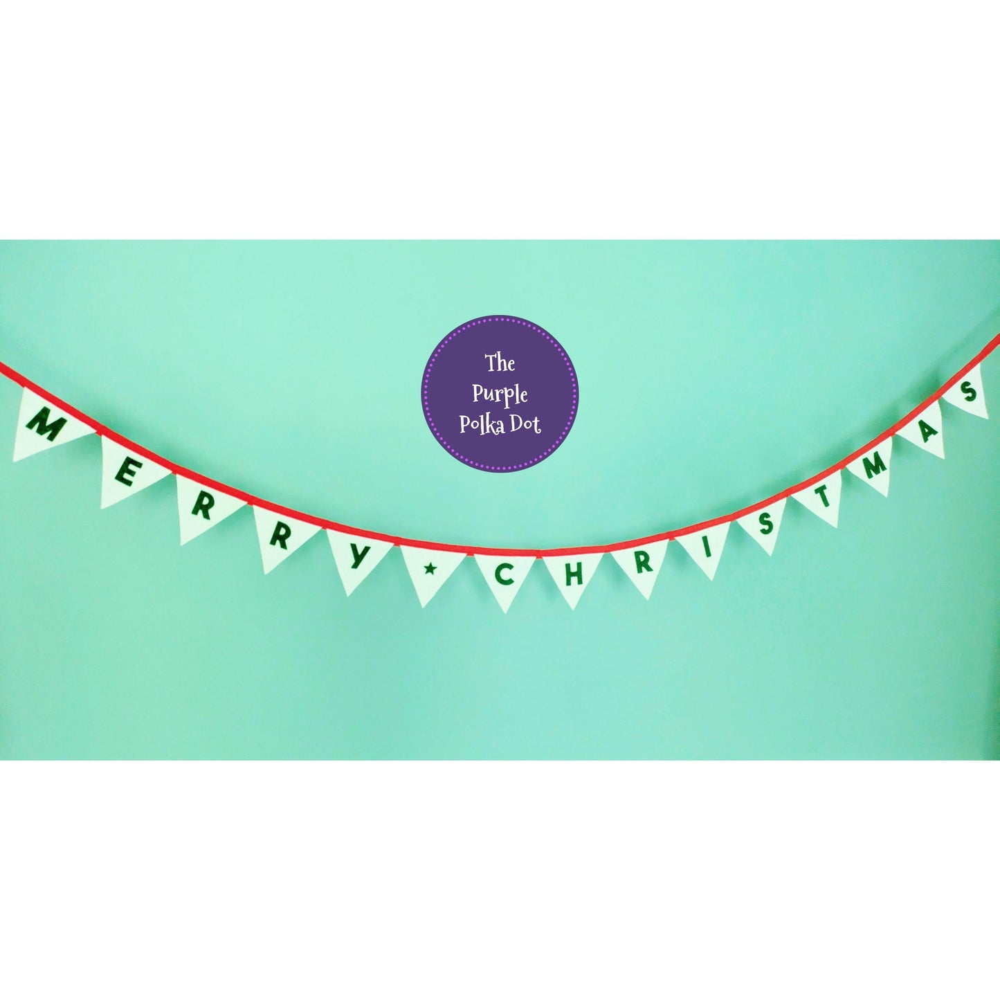 Merry Christmas felt festive bunting in traditional colours