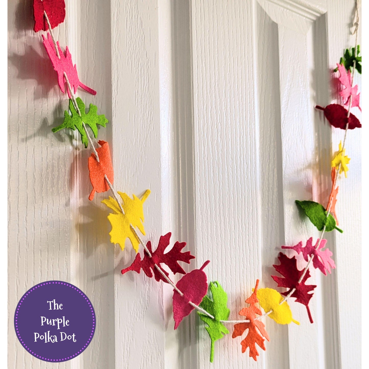 Autumn felt bright leaves garland