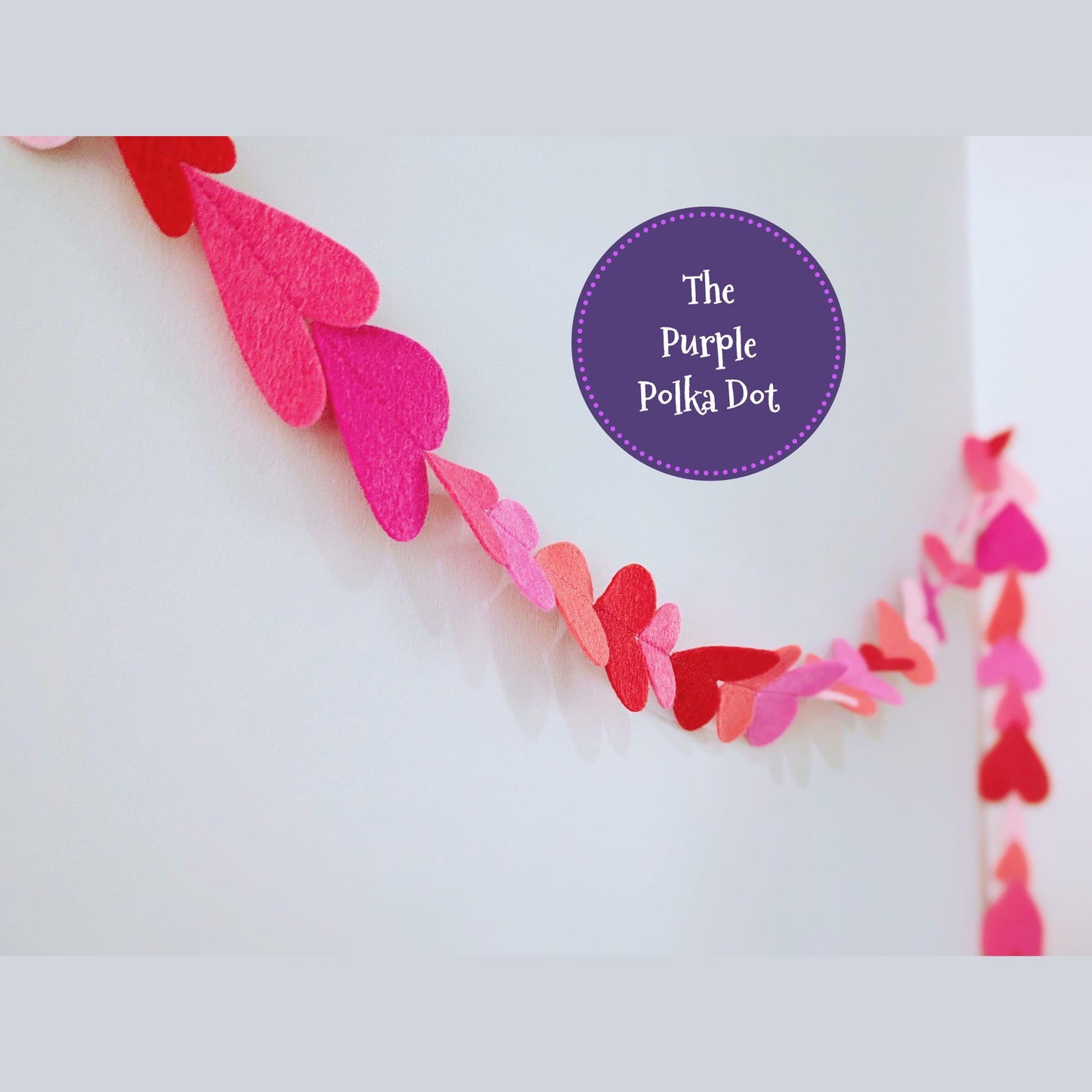 Heart felt garland (pink)