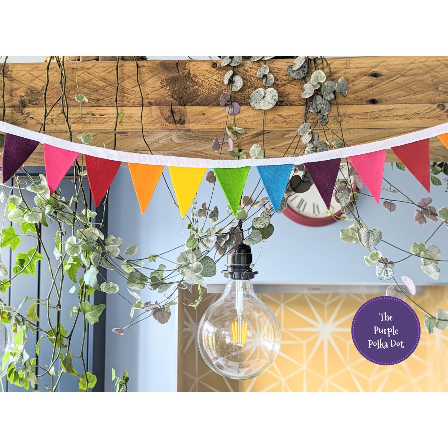 Rainbow felt mini bunting