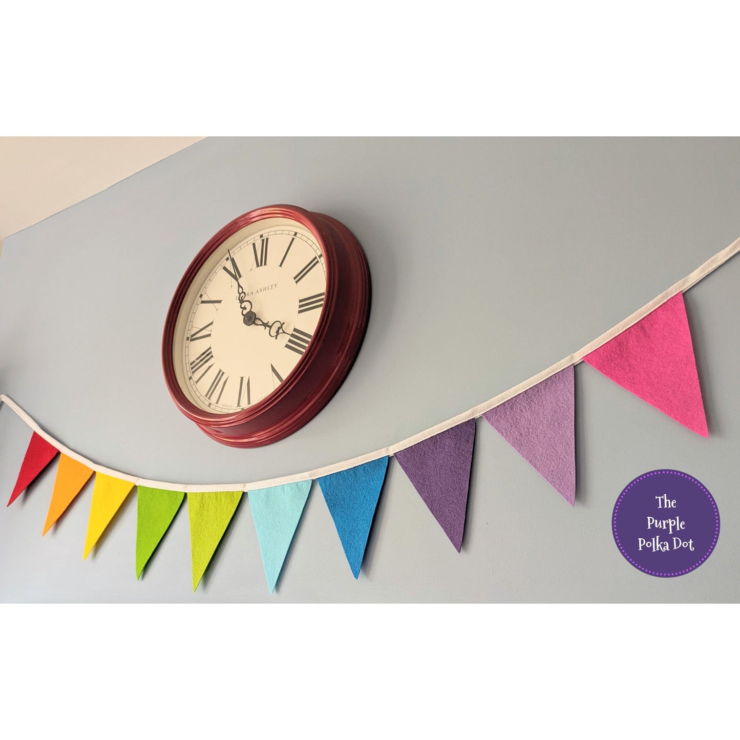 Rainbow felt bunting (10 colours)
