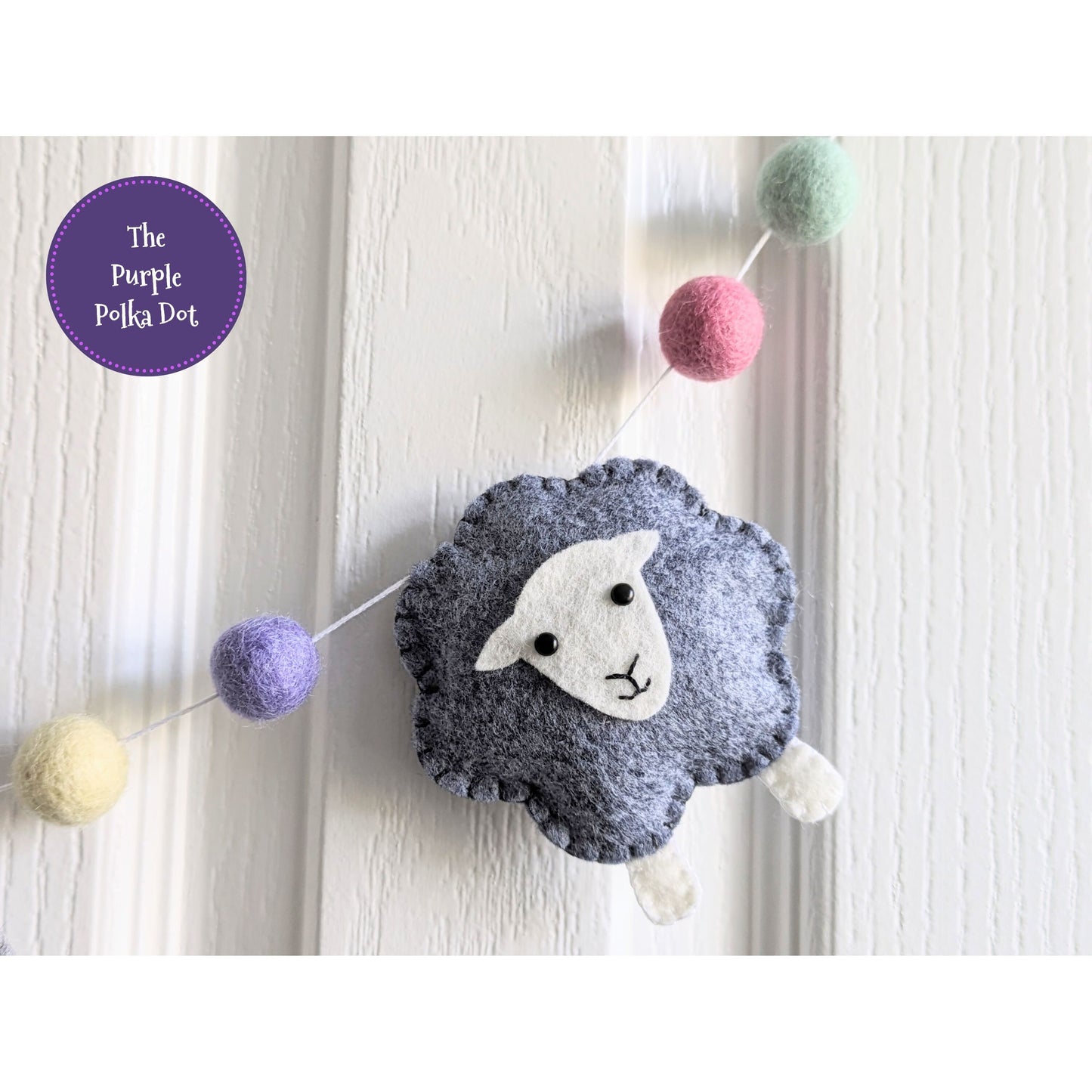 Felt Easter spring sheep nursery garland