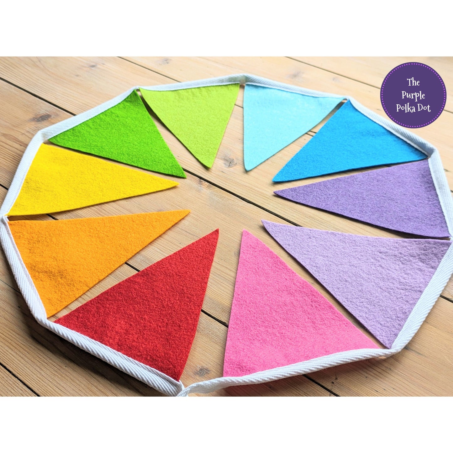 Rainbow felt bunting (10 colours)