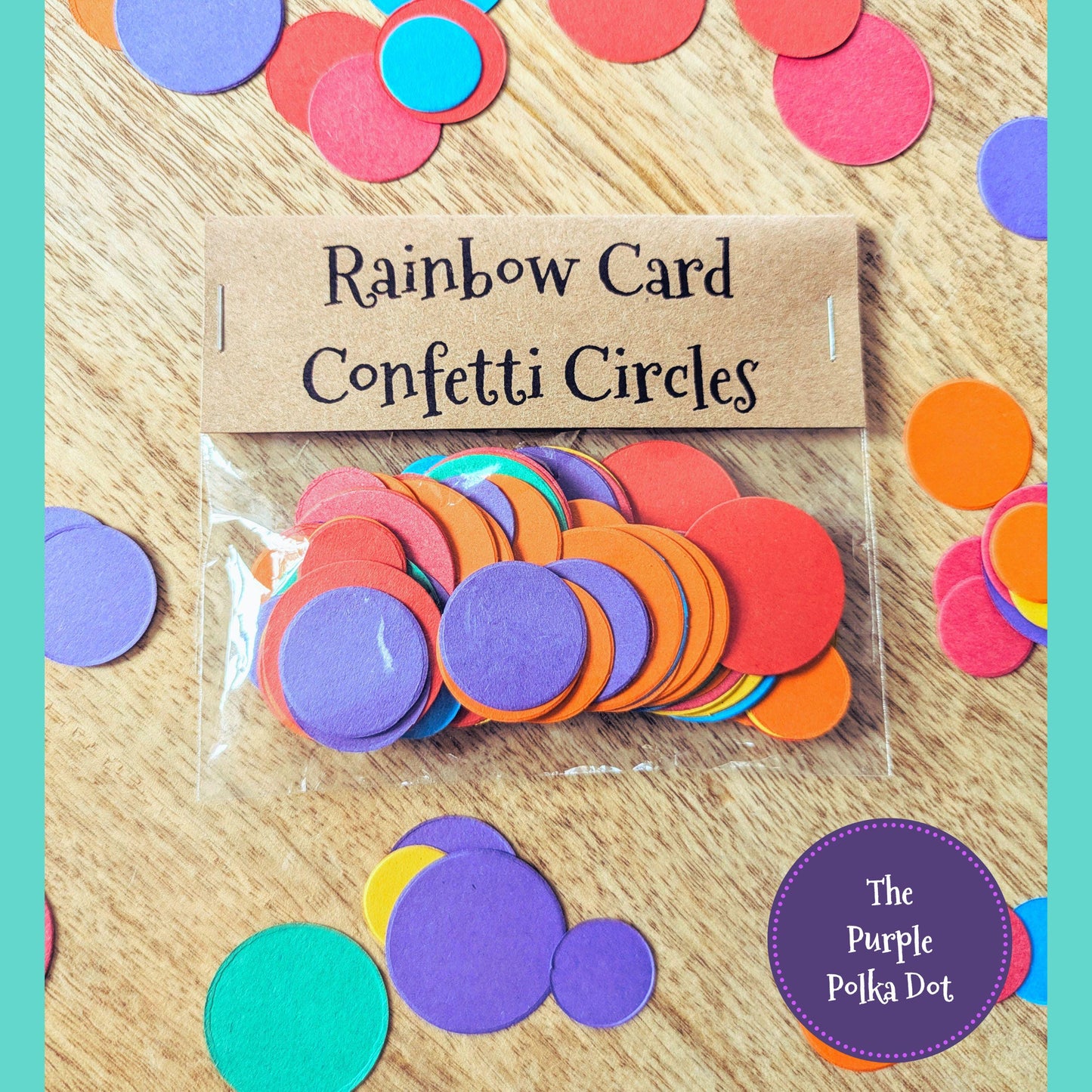 Rainbow card circles confetti, bright party table decorations, die cut circles for craft, reusable party decorations, recycled confetti