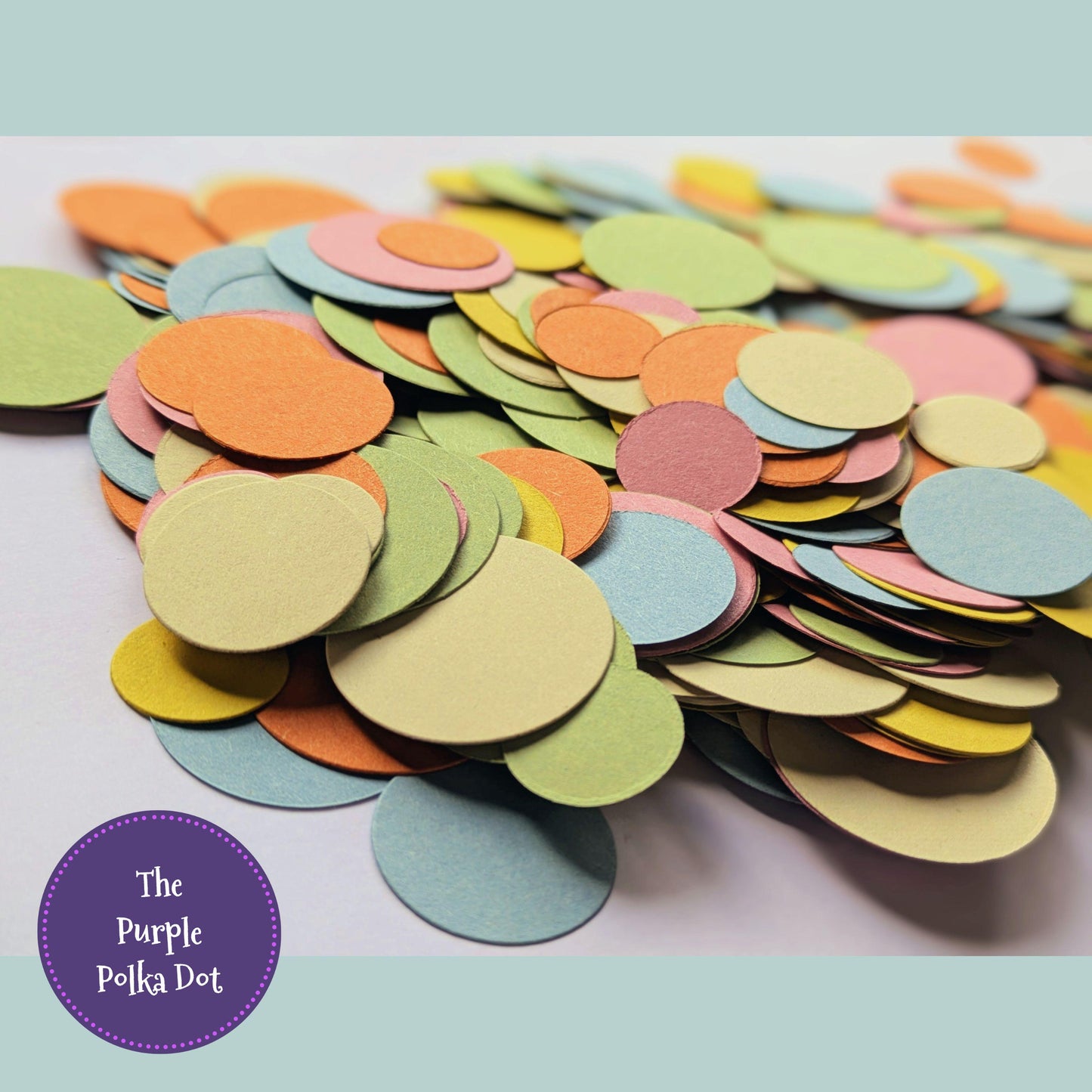 Rainbow card circles confetti, pastel party table decorations, die cut circles for craft, reusable party decorations, recycled confetti