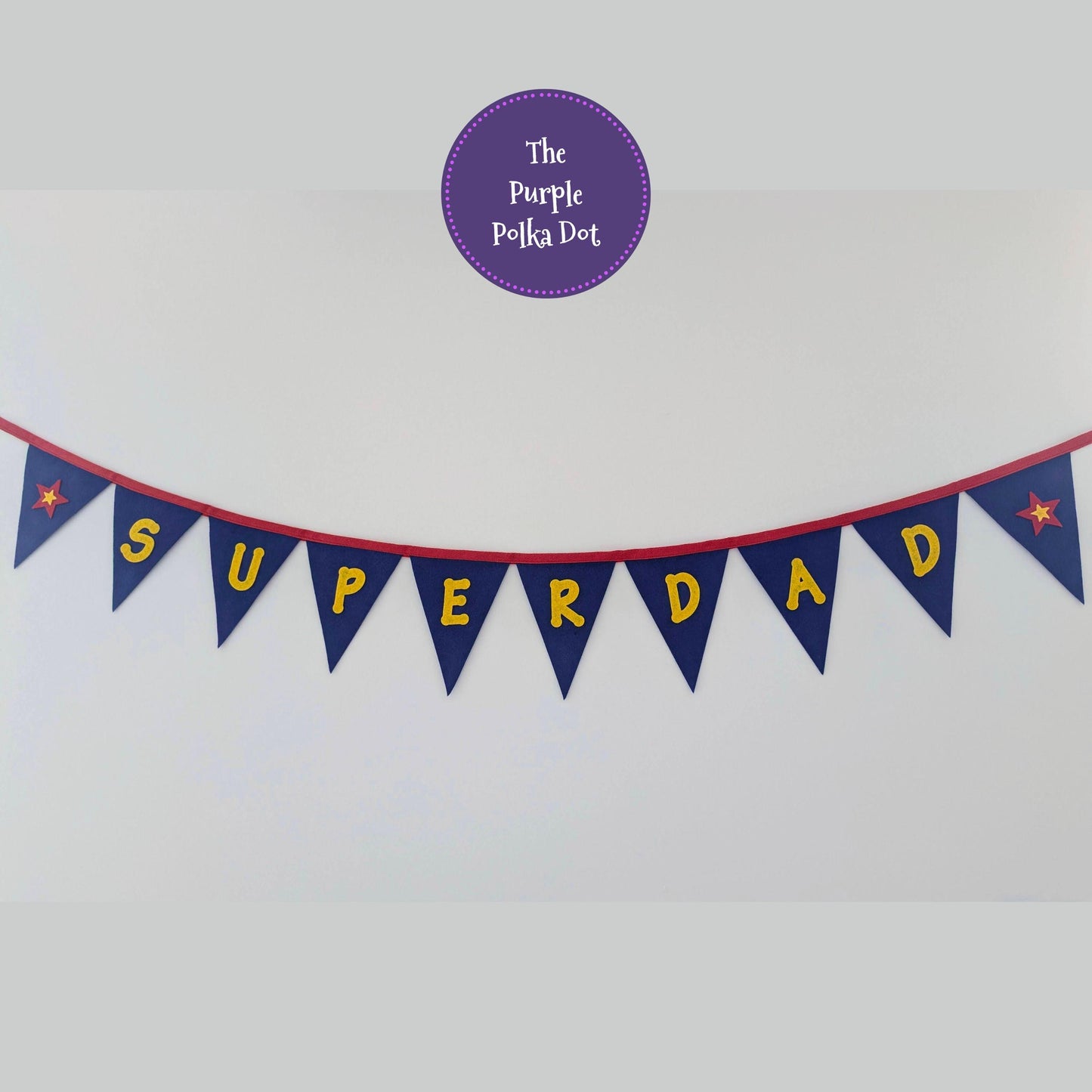 Handmade felt Father's Day bunting, Superdad banner, felt decoration for Dad, Father's Day decor, superhero garland, gift for dad