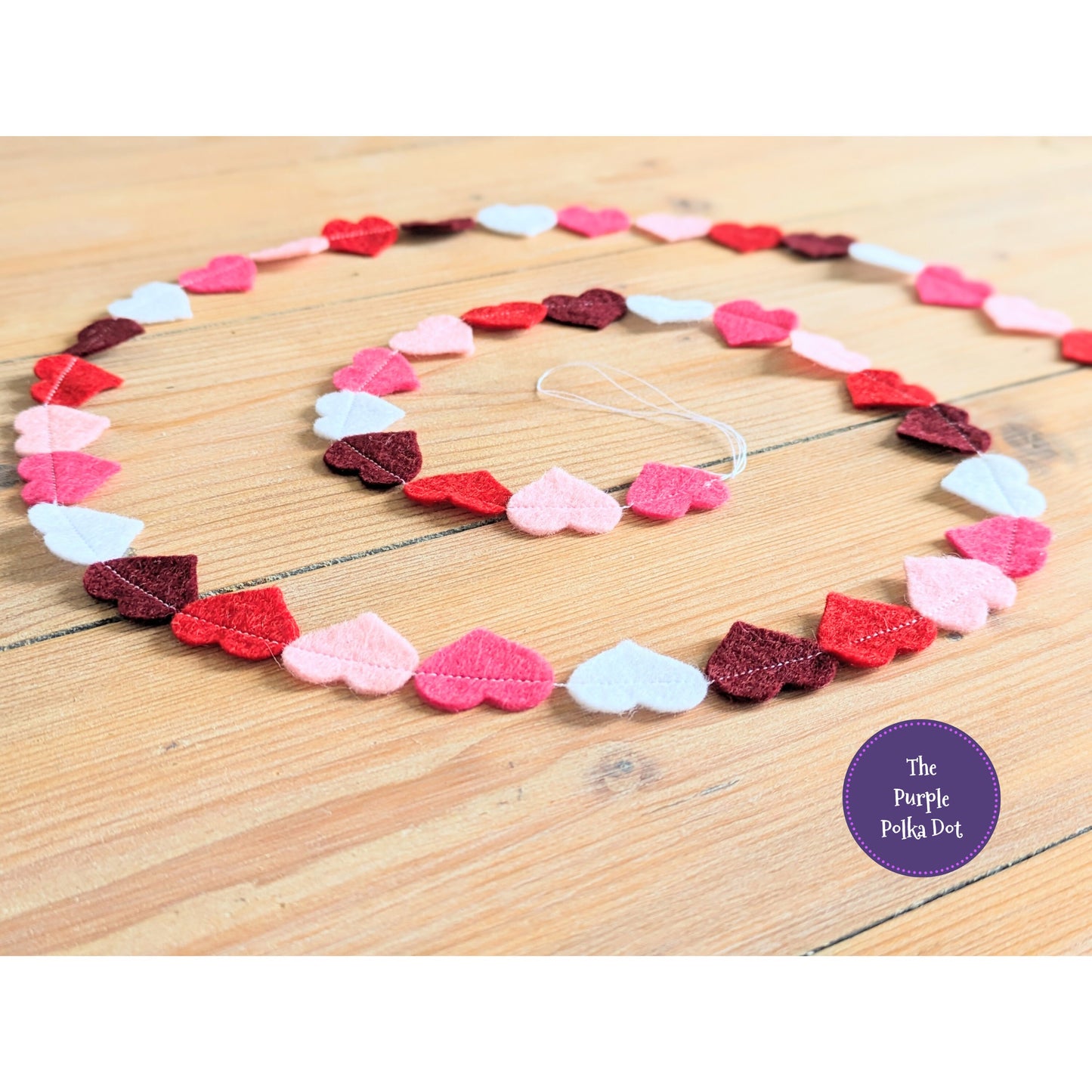 Felt heart garland mini bunting banner