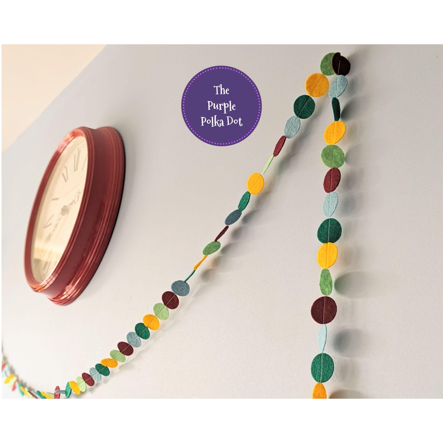 Custom personalised felt circle garlands banners bunting