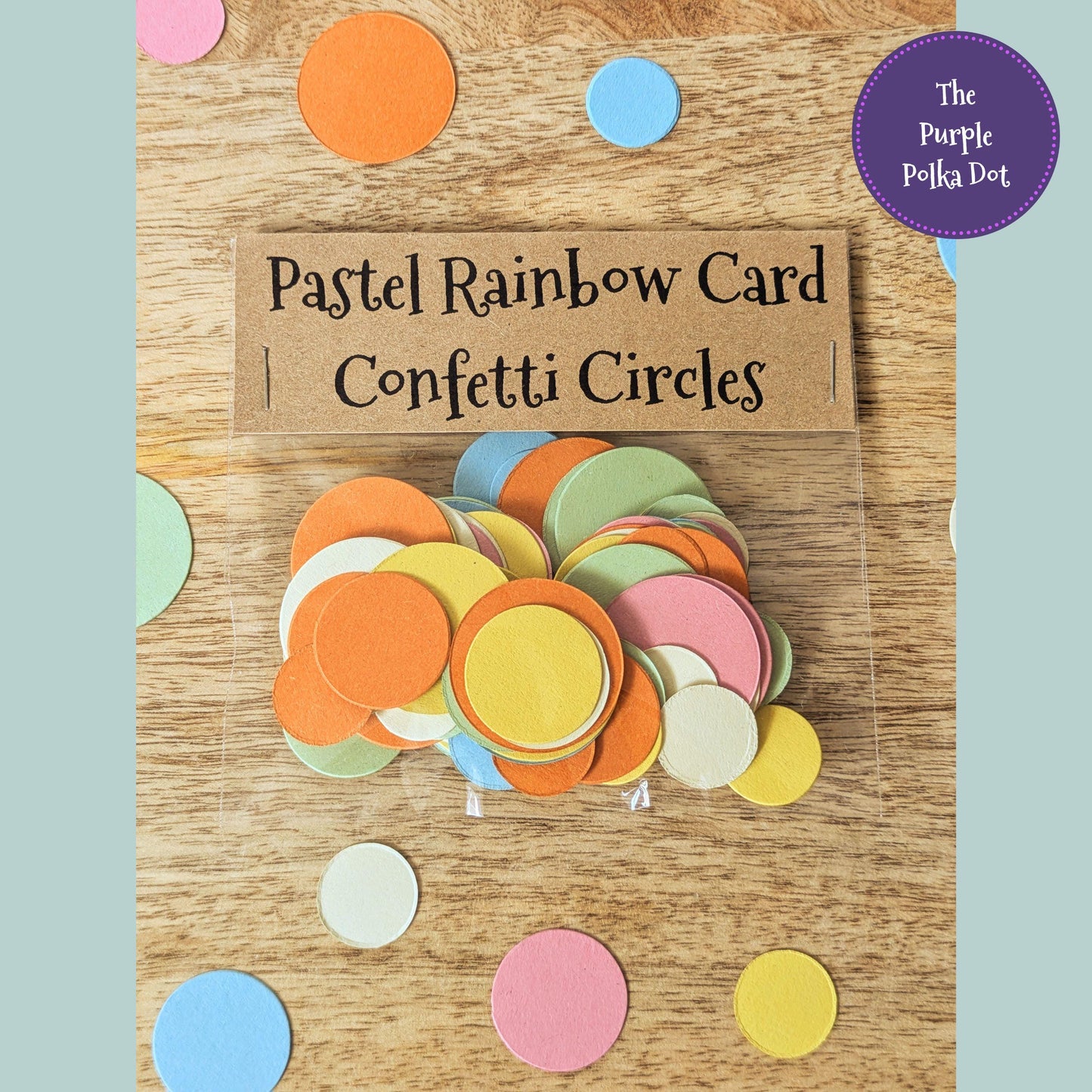 Rainbow card circles confetti, pastel party table decorations, die cut circles for craft, reusable party decorations, recycled confetti