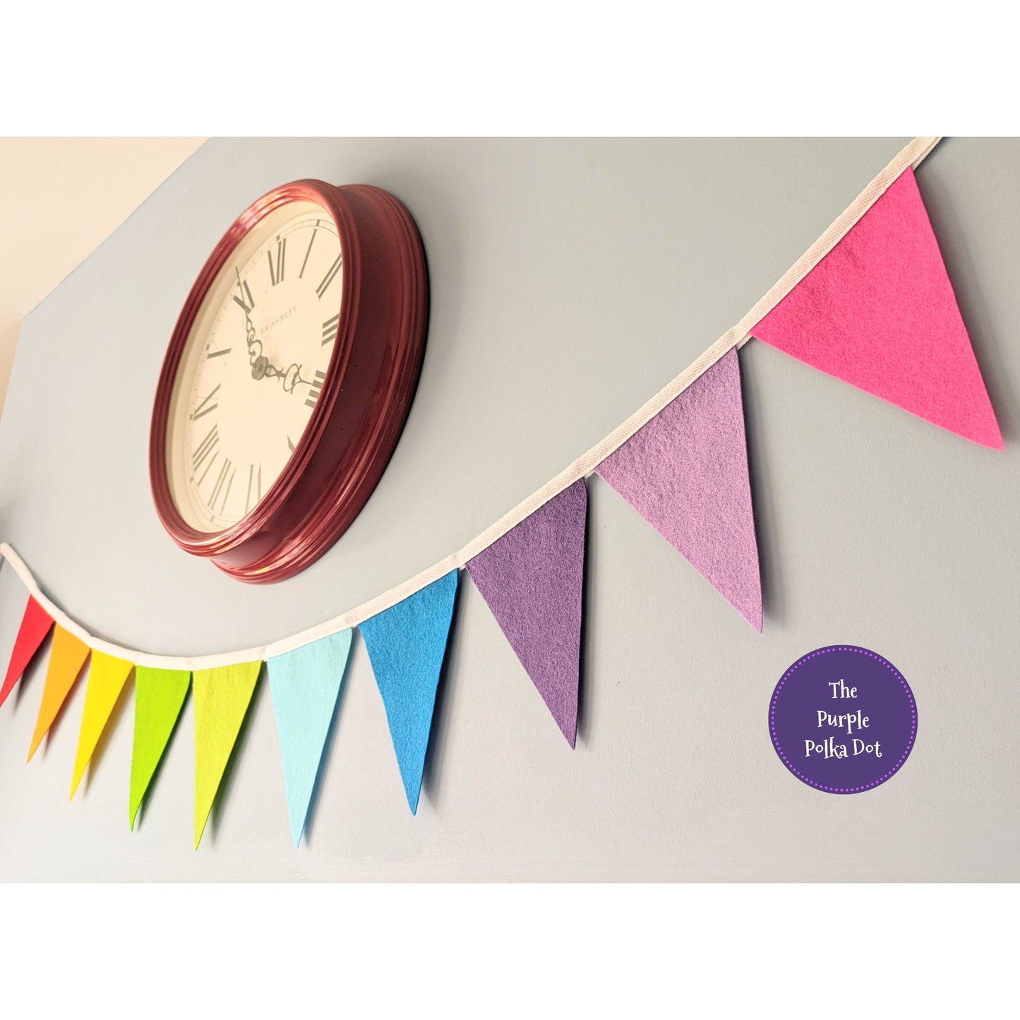 Rainbow felt bunting (10 colours)