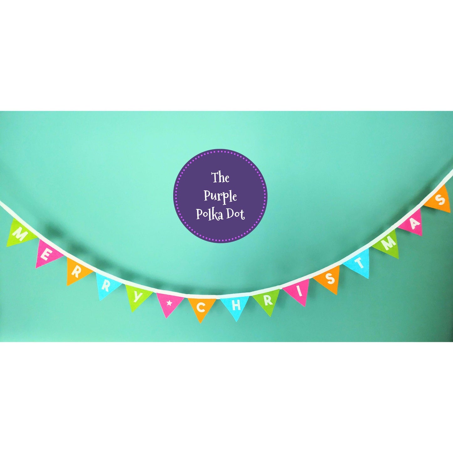 Merry Christmas felt festive bunting in bright colours