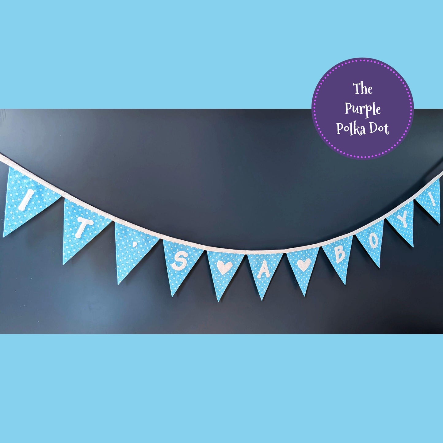 It's a boy banner, baby shower bunting, baby boy announcement sign, gender reveal garland, blue baby shower party decor, new baby banner