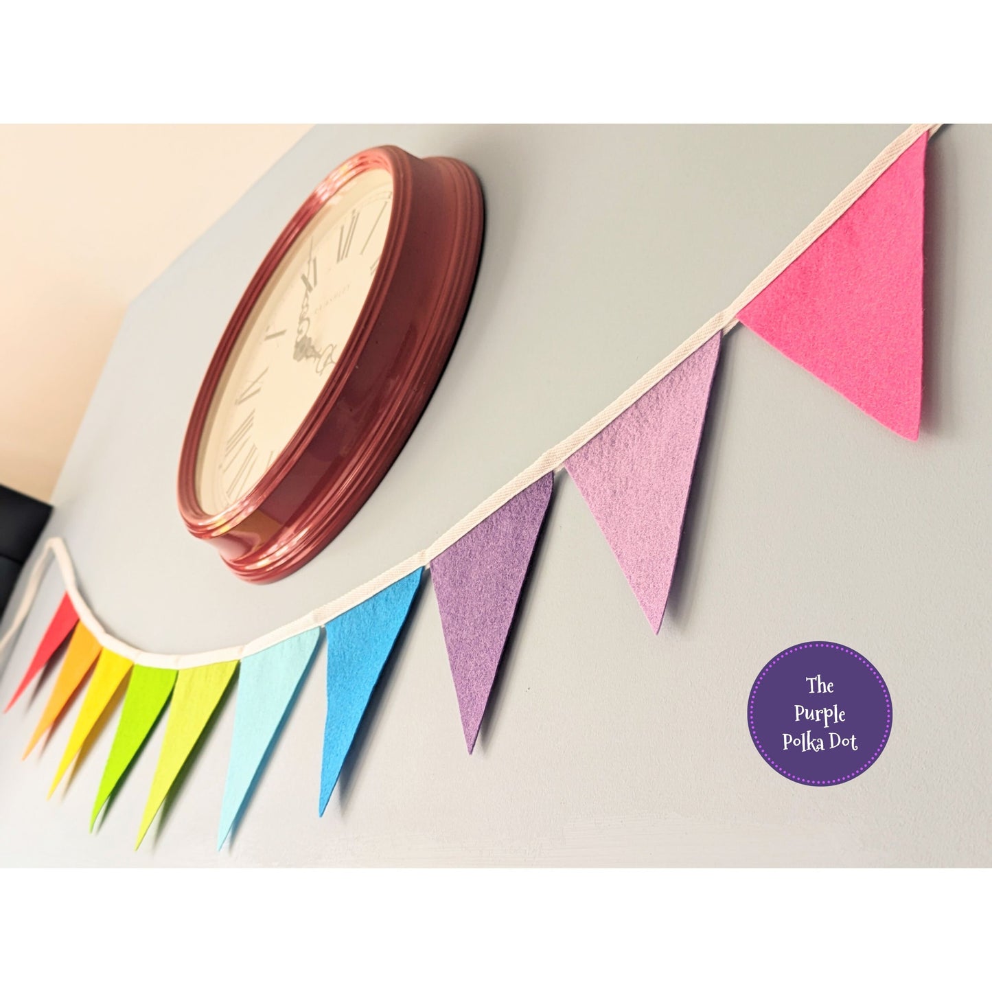 Rainbow felt bunting (10 colours)