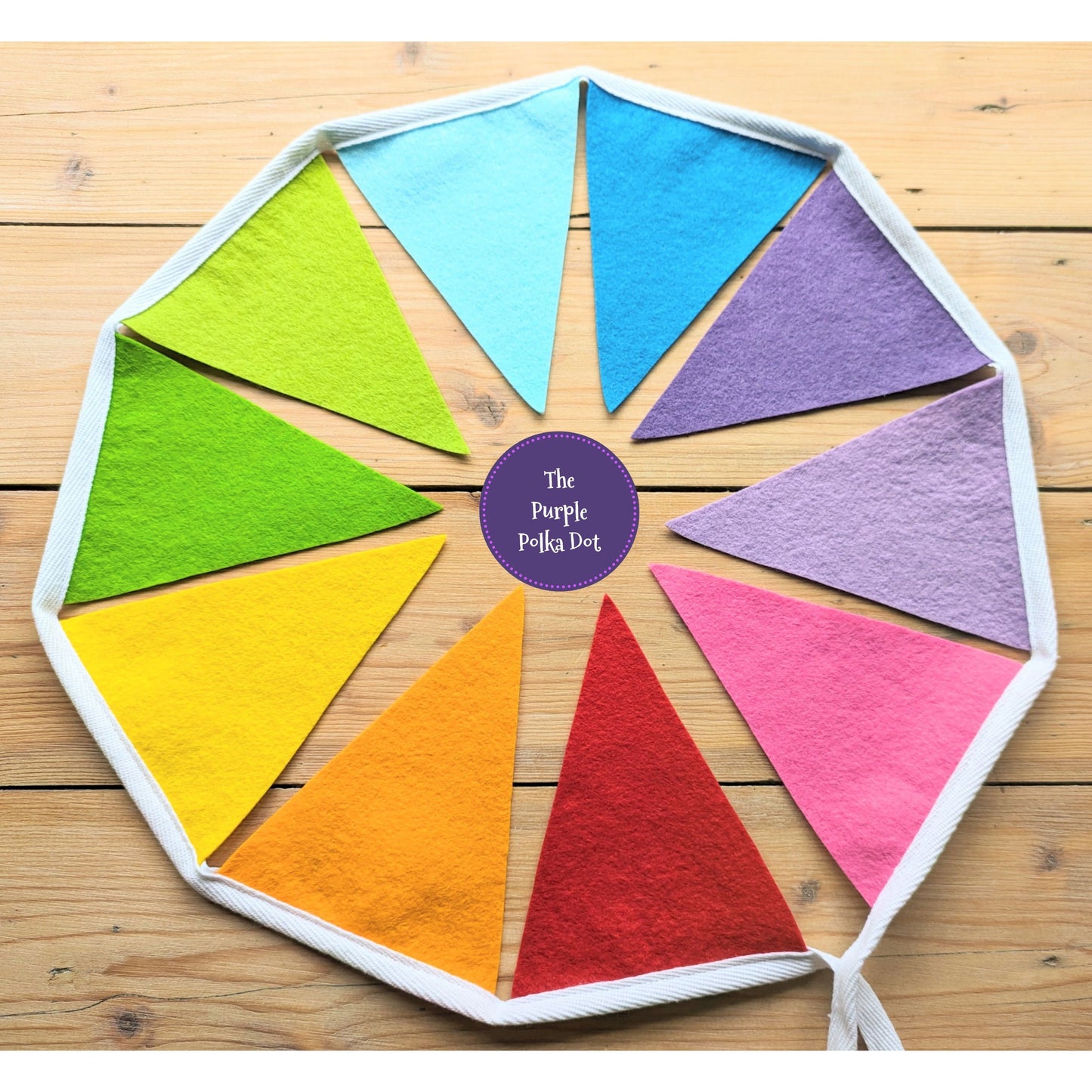 Rainbow felt bunting (10 colours)
