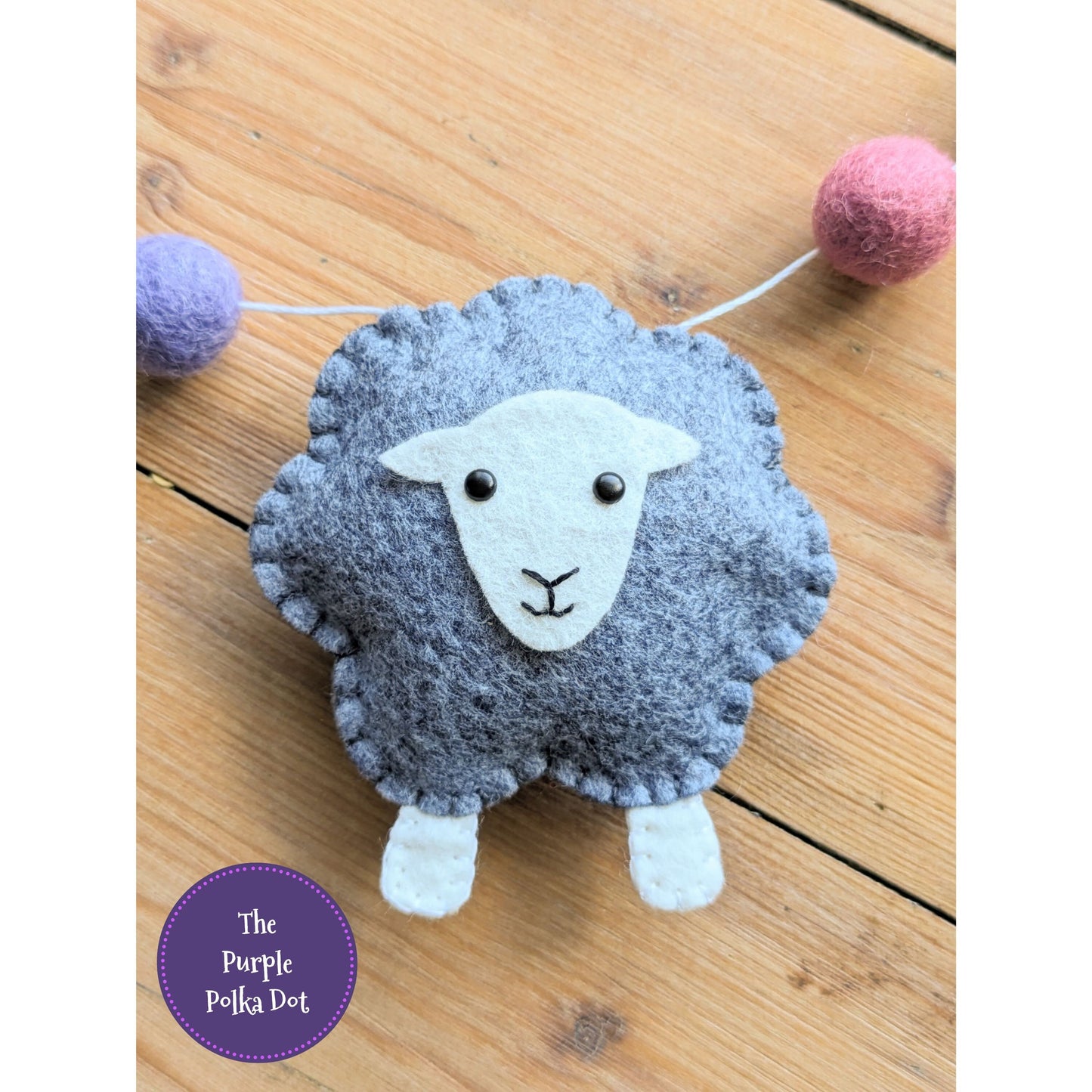 Felt Easter spring sheep nursery garland