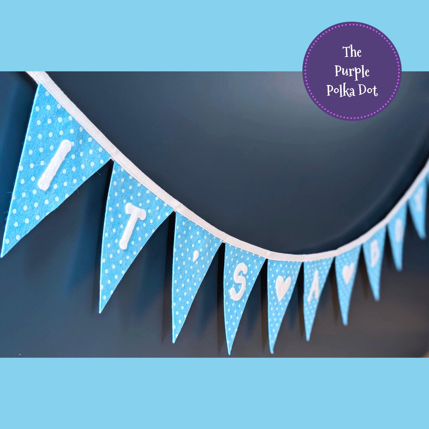 It's a boy banner, baby shower bunting, baby boy announcement sign, gender reveal garland, blue baby shower party decor, new baby banner