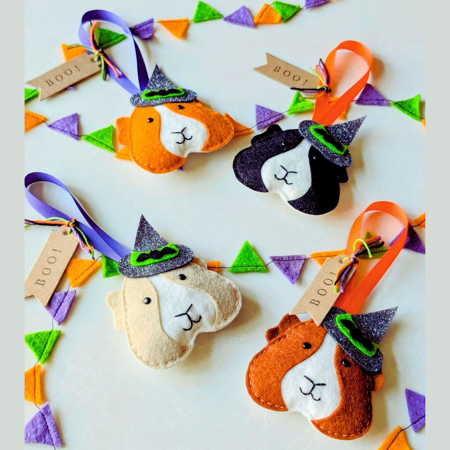 Felt Guinea Pig Halloween Hanging Decoration in Assorted Colours