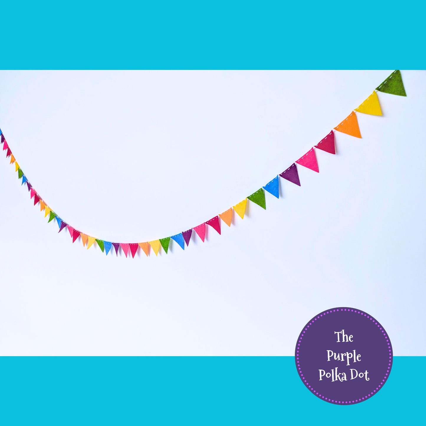 Felt rainbow mini bunting, colourful fabric banner, bright party mini flags, birthday party garland, cake smash photo prop, custom length