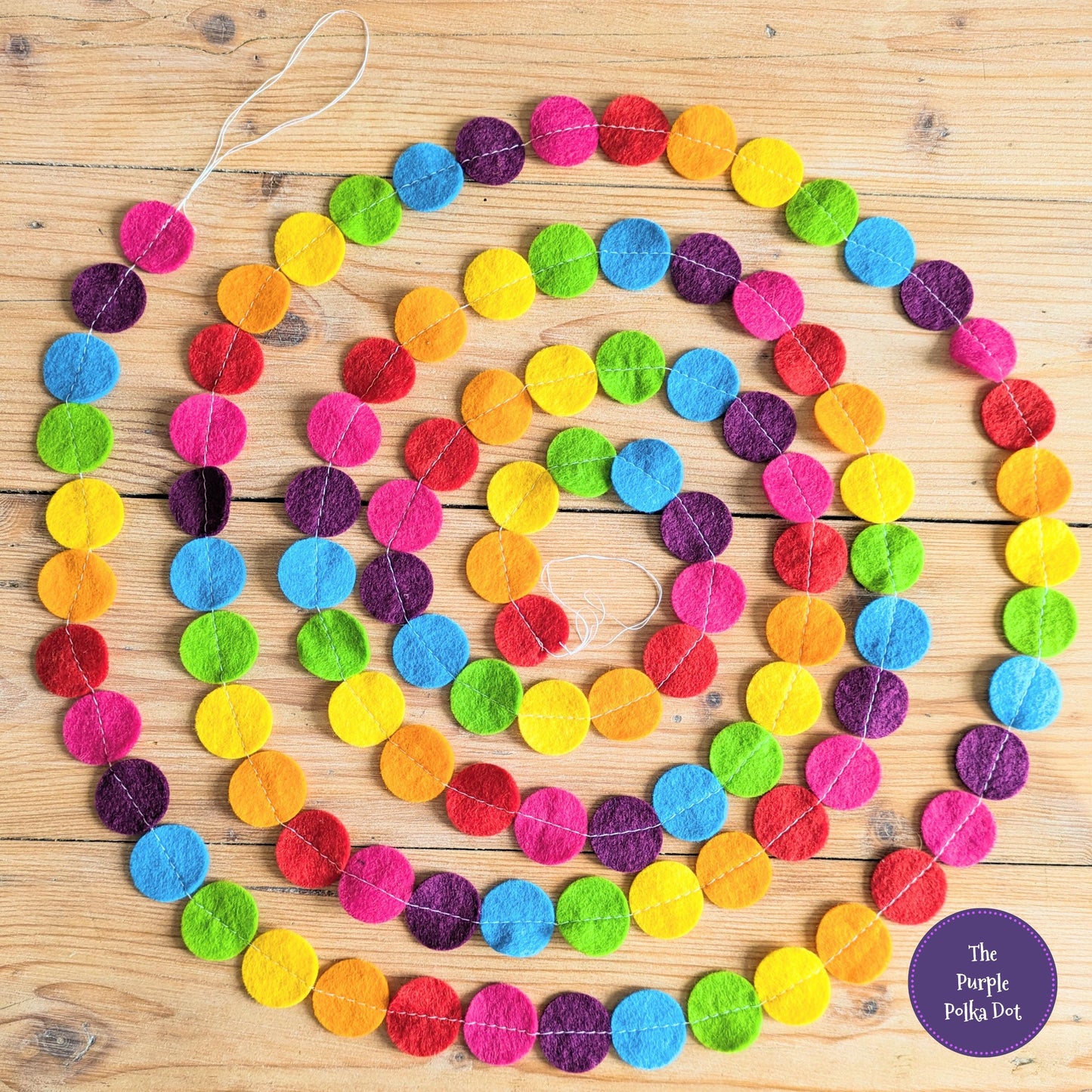 Custom personalised felt circle garlands banners bunting