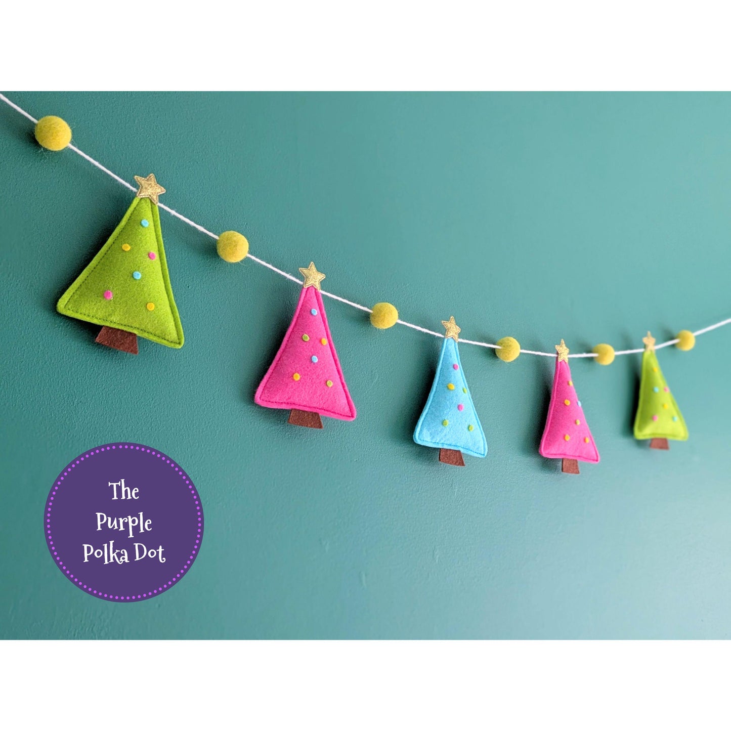 Christmas tree felt garland