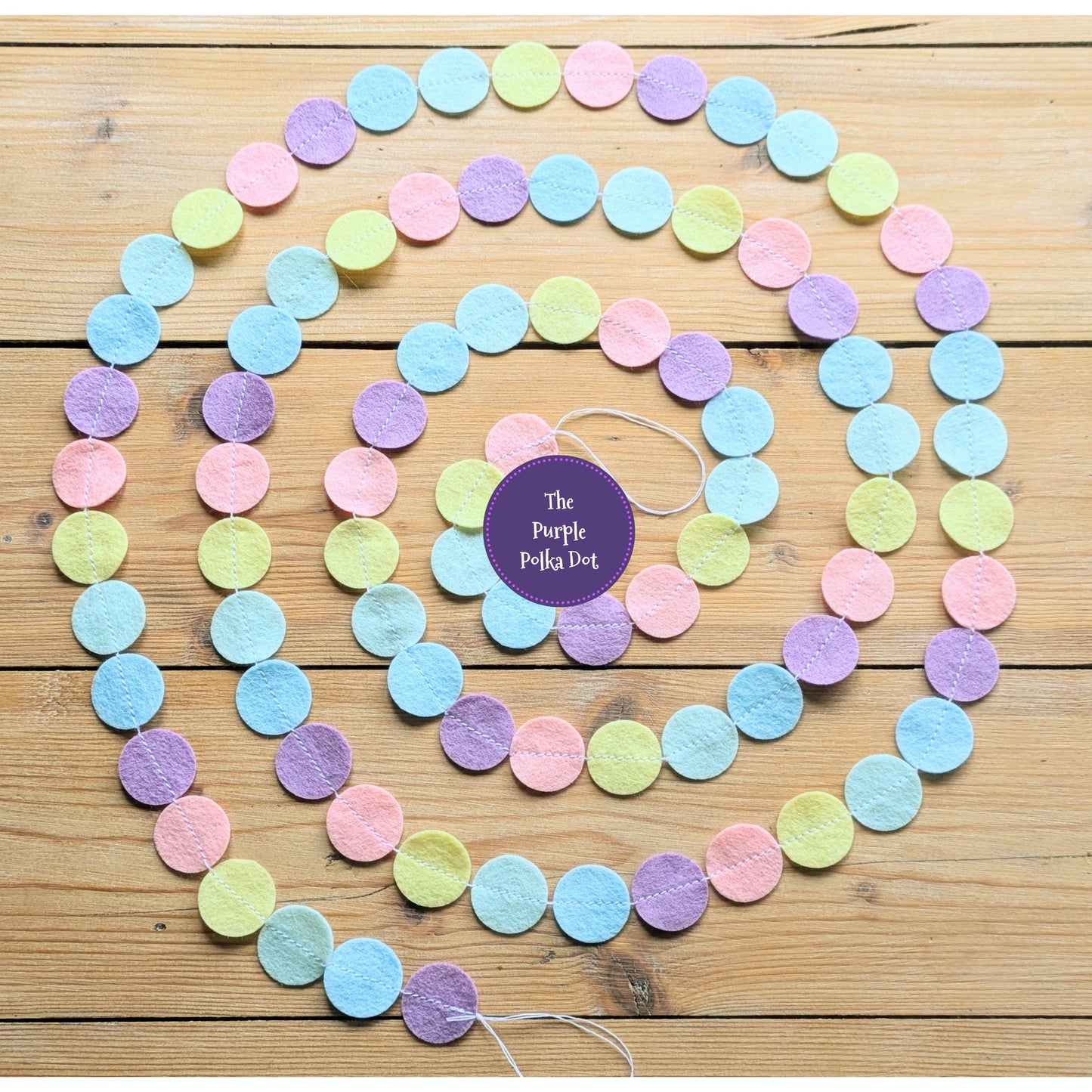 Custom personalised felt circle garlands banners bunting