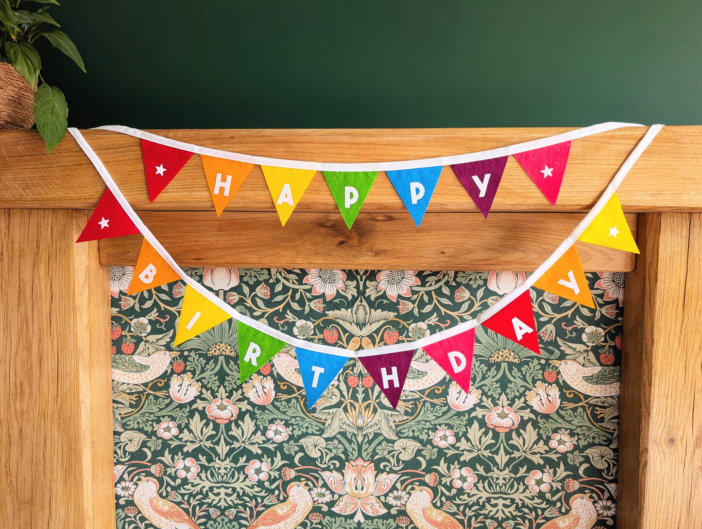 Felt Rainbow Happy Birthday Bunting - Two Tiers