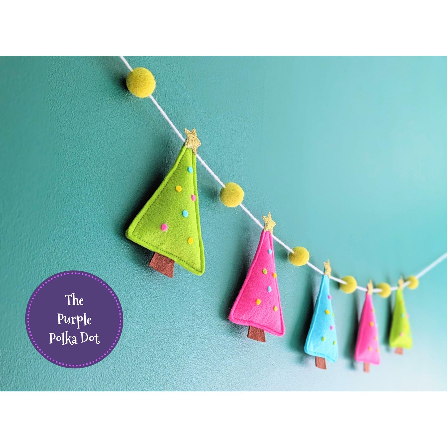 Christmas tree felt garland