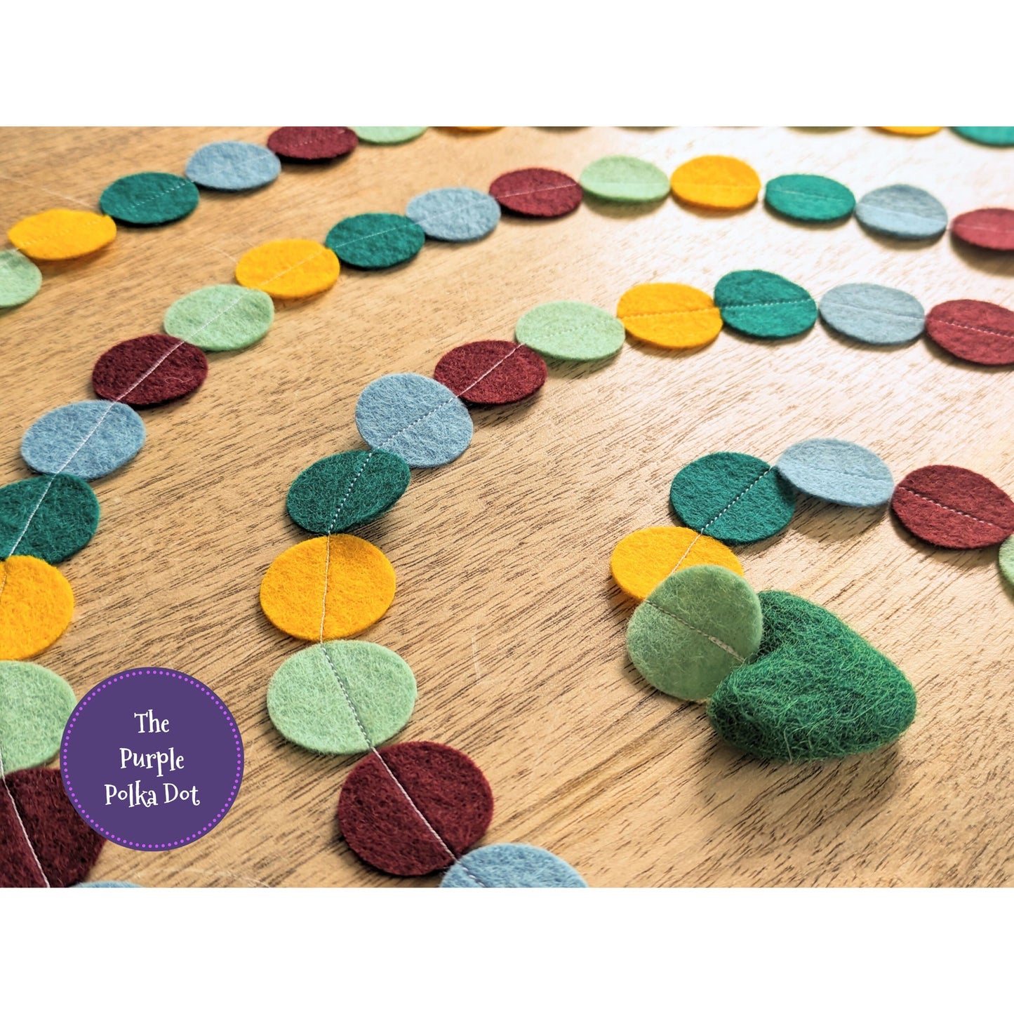 Emma Bridgewater Polka Dot inspired felt circle garland