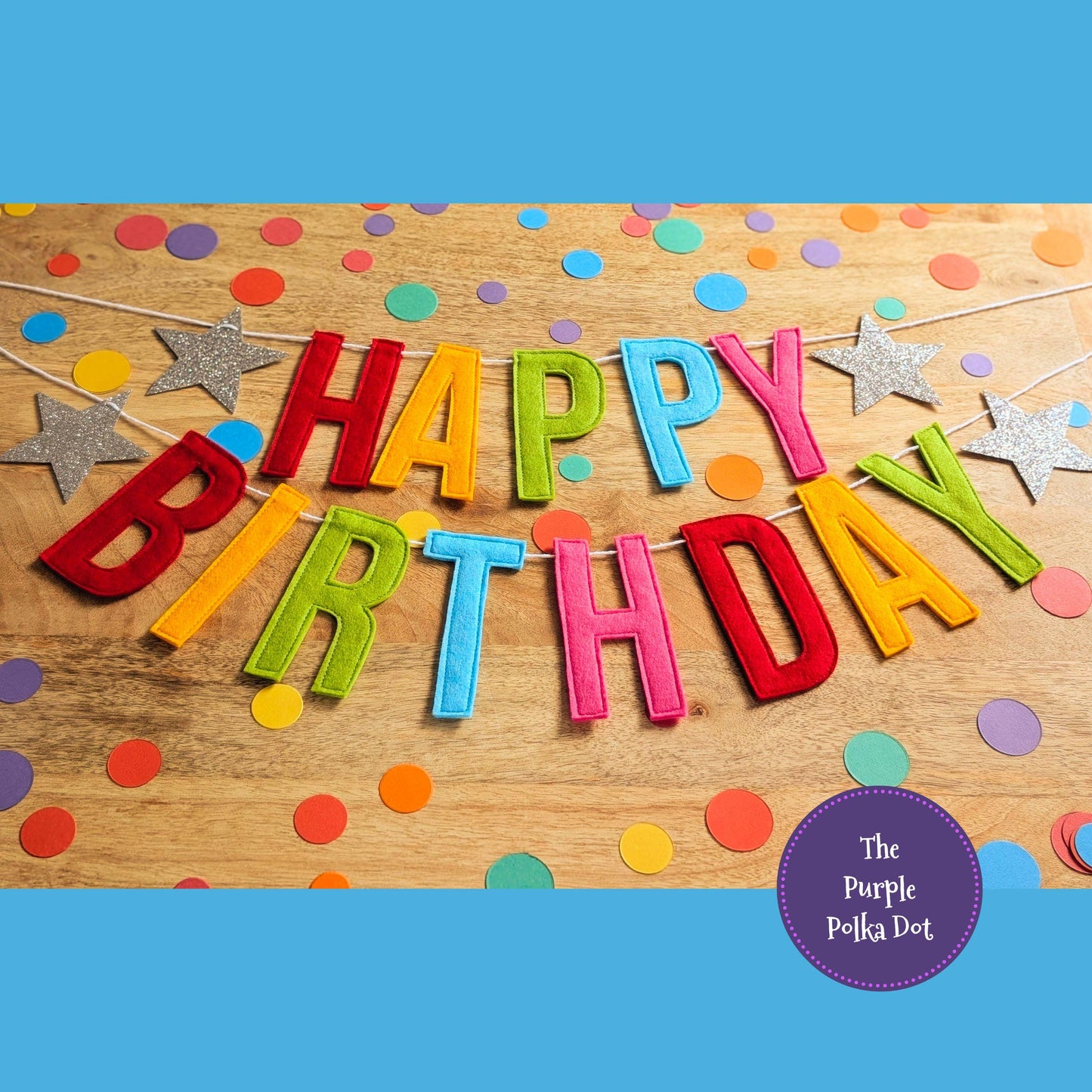 Felt happy birthday garland, rainbow birthday banner, colourful party bunting, reusable party decor, cake smash photo prop, eco party decor