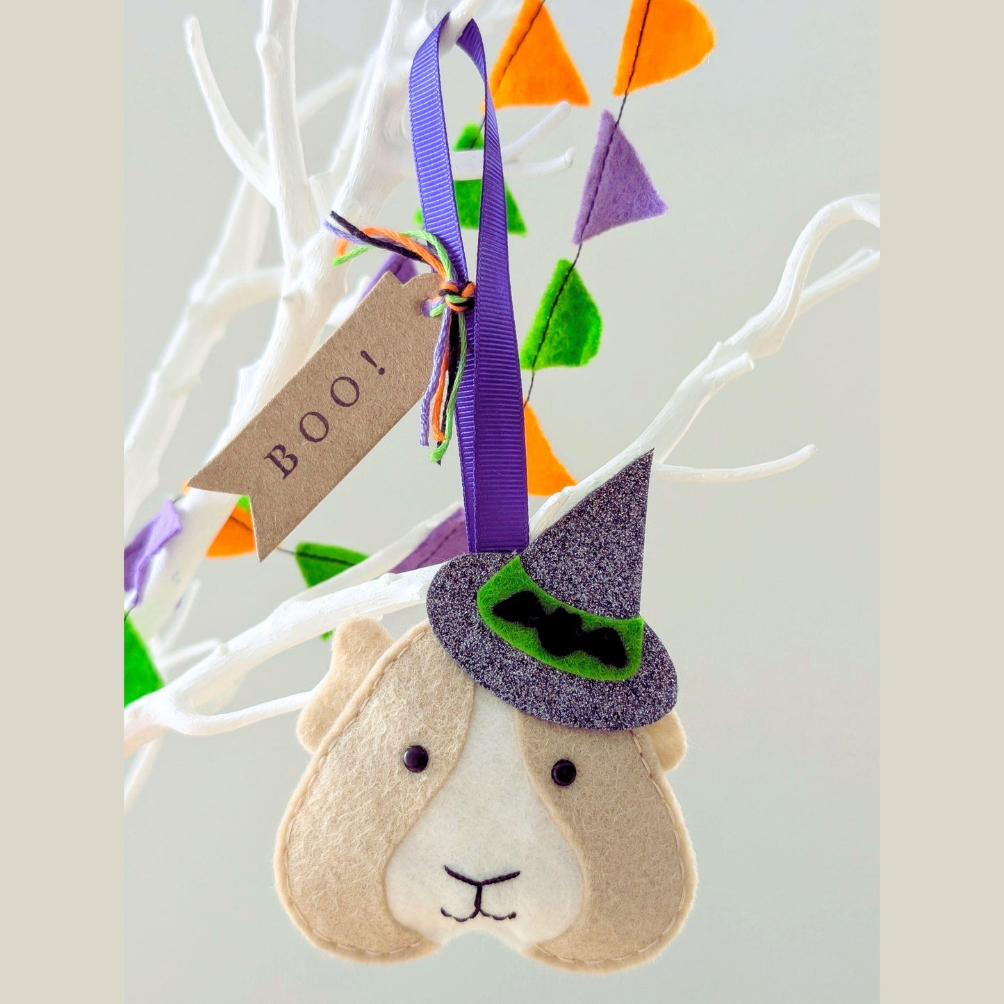 Felt Guinea Pig Halloween Hanging Decoration in Assorted Colours