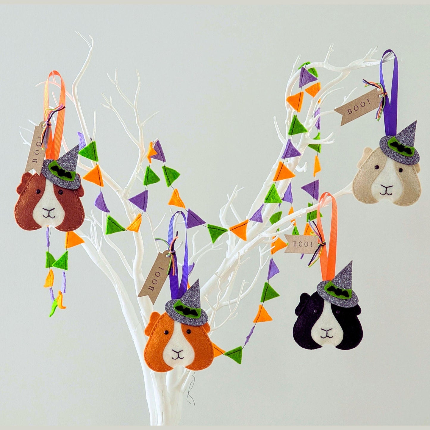 Felt Guinea Pig Halloween Hanging Decoration in Assorted Colours