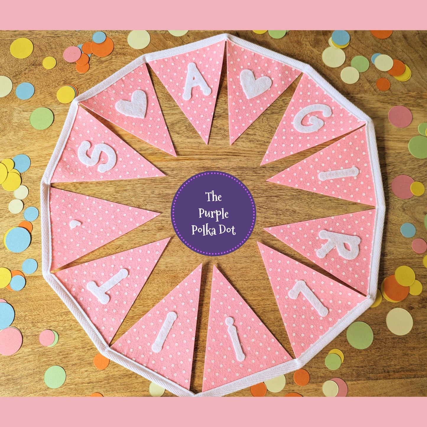It's a girl banner, baby shower bunting, baby girl announcement sign, gender reveal garland, pink baby shower party decor, new baby banner