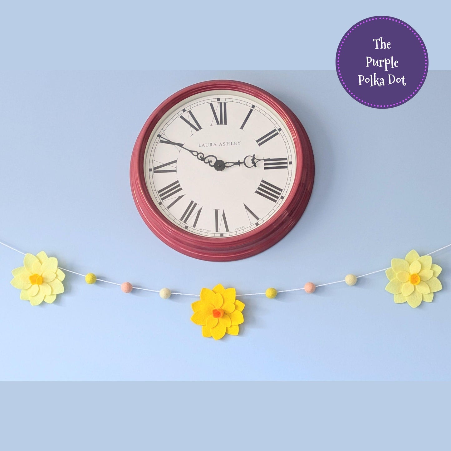 Spring Easter felt daffodil flower garland