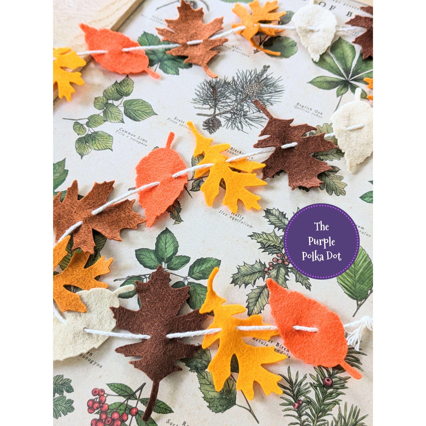 Autumn felt leaves garland