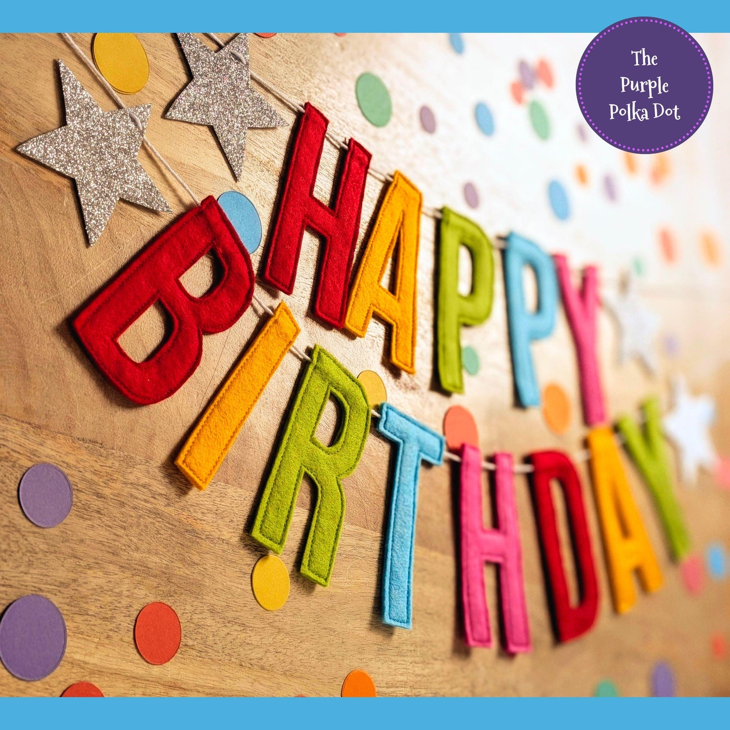 Felt happy birthday garland, rainbow birthday banner, colourful party bunting, reusable party decor, cake smash photo prop, eco party decor