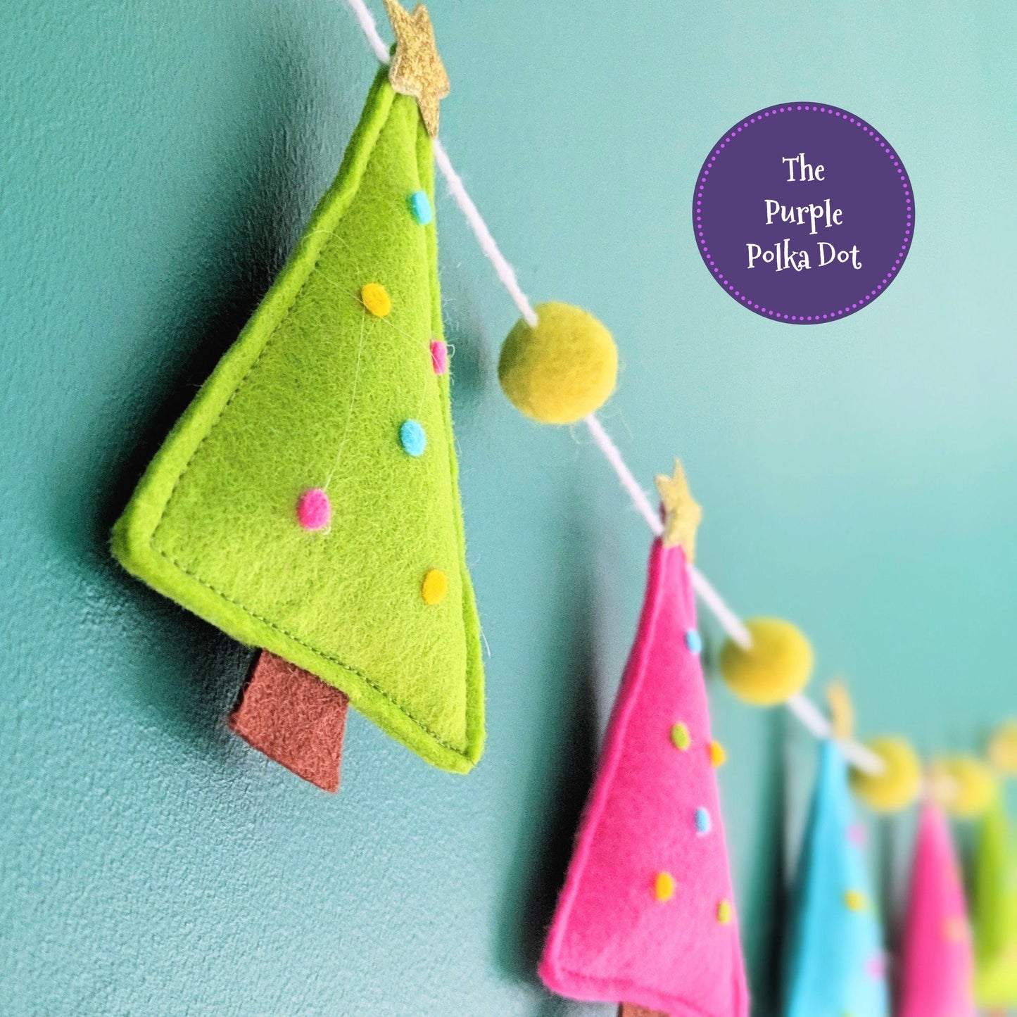 Christmas tree felt garland