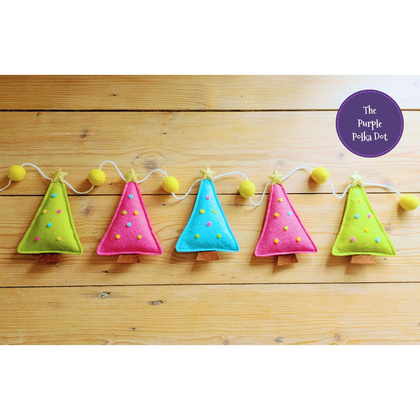 Christmas tree felt garland