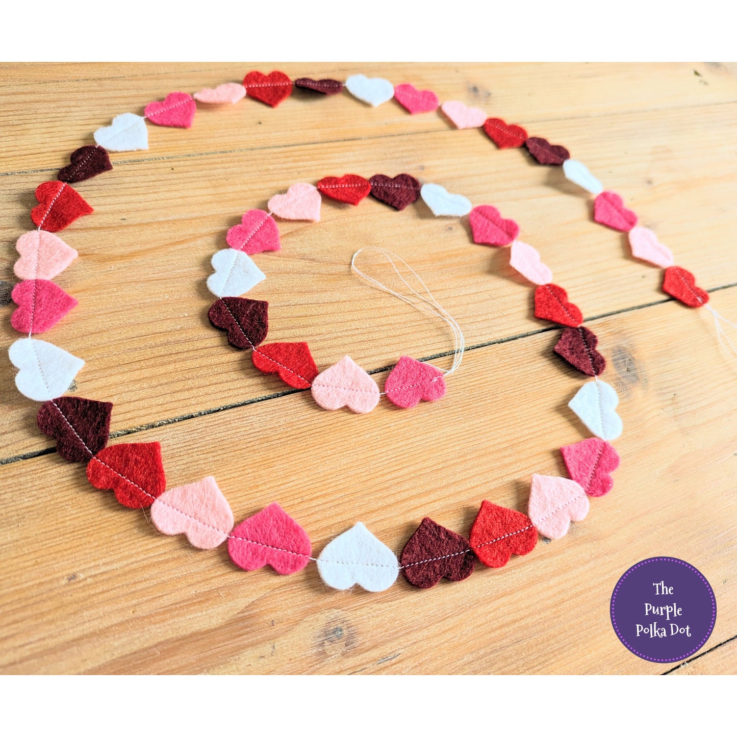 Felt heart garland mini bunting banner