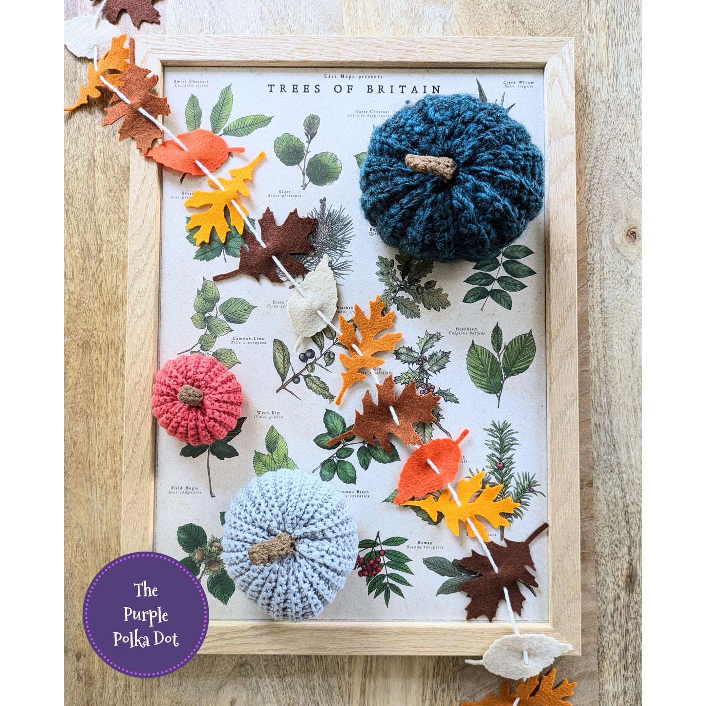 Autumn felt leaves garland