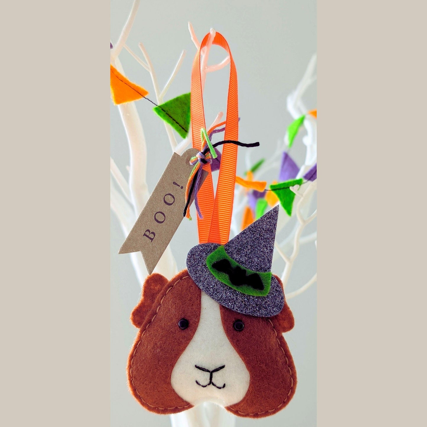 Felt Guinea Pig Halloween Hanging Decoration in Assorted Colours